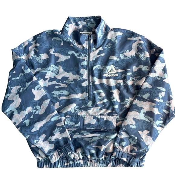 Reebok Women's Pullover Anorak Jacket Camo Print 1/2 Zip Small - Picture 1 of 6